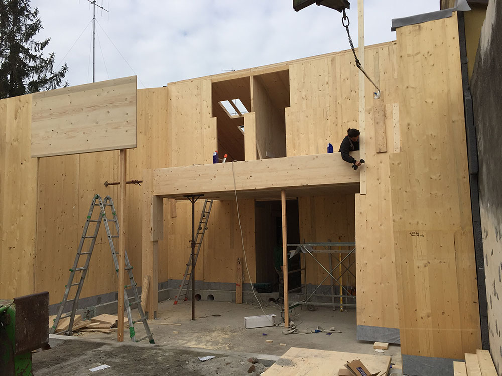 Costruzione cantiere casa in legno prefabbricata